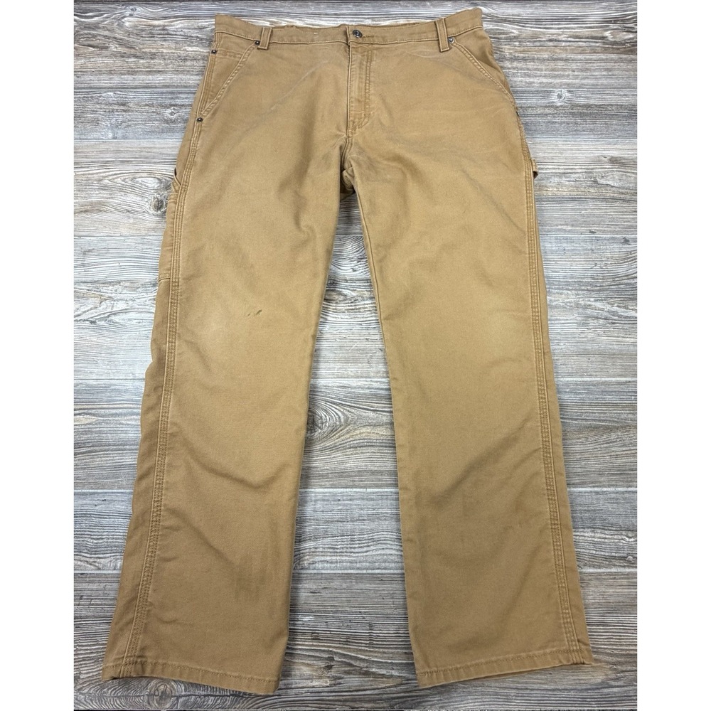 Dickies Flex Carpenter Pants Mens 36x30 Brown Canvas Regular Fit Work Pants